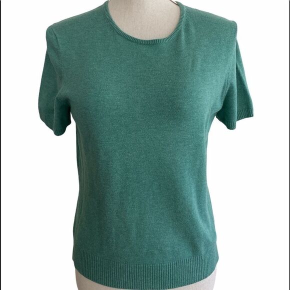 Lands End Green Sweater Tee Sz S - Picture 1 of 5